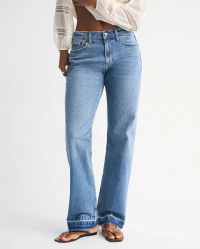 Abercrombie & Fitch Curve Love Low Rise Baggy Jean In Blue