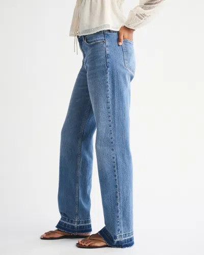 Abercrombie & Fitch Curve Love Low Rise Baggy Jean In Blue