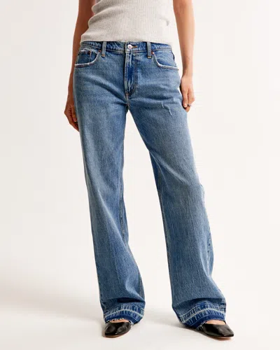 Abercrombie & Fitch Low Rise Baggy Jean In Blue