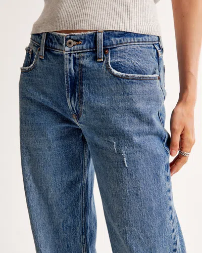 Abercrombie & Fitch Low Rise Baggy Jean In Blue