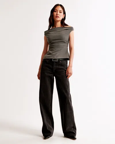 Abercrombie & Fitch Low Rise Ultra Loose Jean In Black