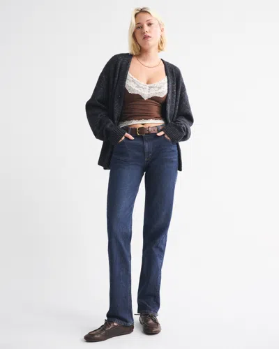 Abercrombie & Fitch Mid Rise 90s Straight Jean In Black