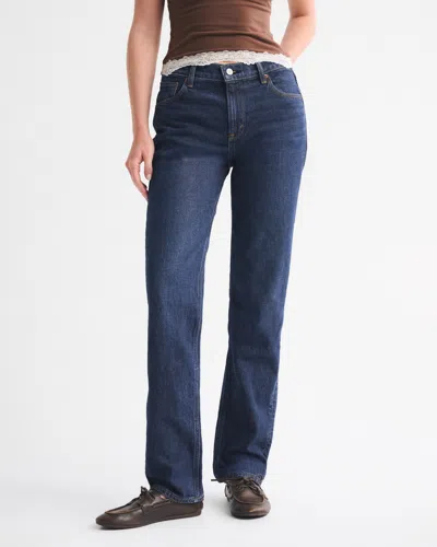 Abercrombie & Fitch Mid Rise 90s Straight Jean In Black