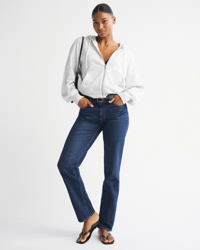 Abercrombie & Fitch Curve Love Mid Rise 90s Straight Jean In Blue
