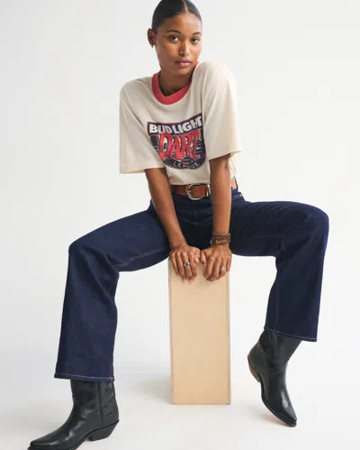 Abercrombie & Fitch Curve Love High Rise 90s Relaxed Jean In Blue