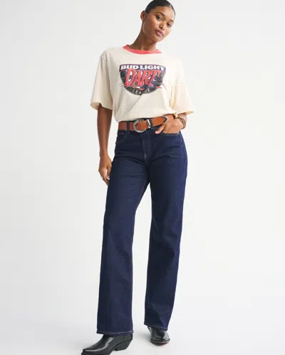 Abercrombie & Fitch Curve Love High Rise 90s Relaxed Jean In Blue