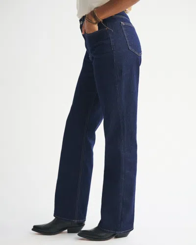 Abercrombie & Fitch Curve Love High Rise 90s Relaxed Jean In Blue