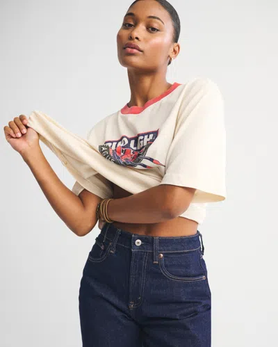 Abercrombie & Fitch Curve Love High Rise 90s Relaxed Jean In Blue