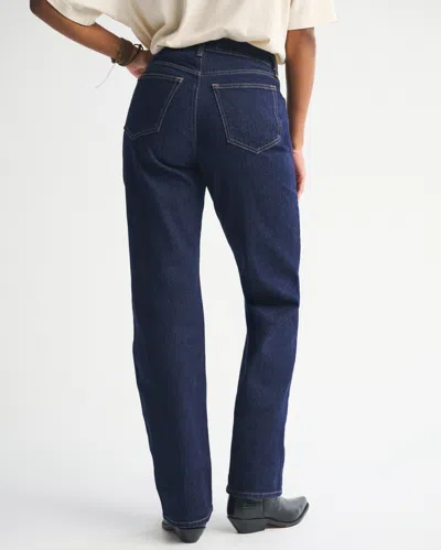 Abercrombie & Fitch Curve Love High Rise 90s Relaxed Jean In Blue