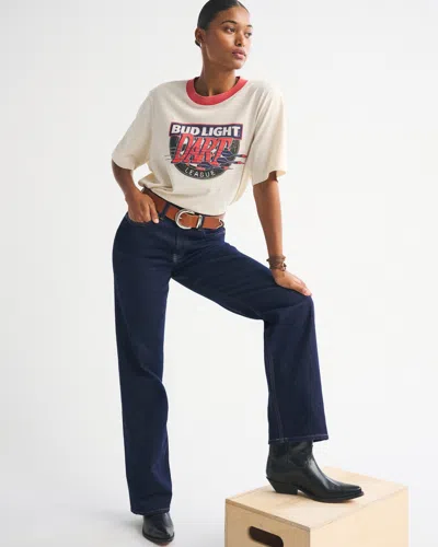 Abercrombie & Fitch Curve Love High Rise 90s Relaxed Jean In Blue