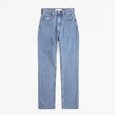 Abercrombie & Fitch Ultra High Rise Ankle Straight Jean In Blue