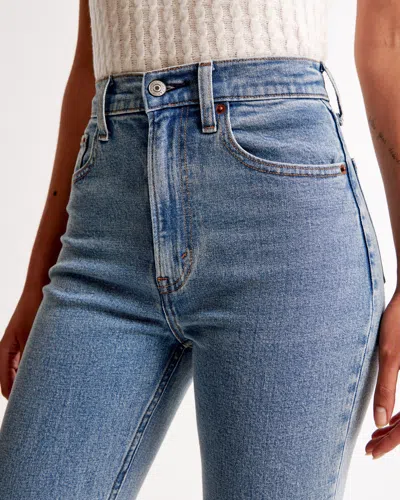 Abercrombie & Fitch Ultra High Rise Ankle Straight Jean In Blue