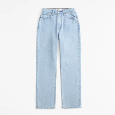 Abercrombie & Fitch High Rise Vintage Straight Jean In Blue