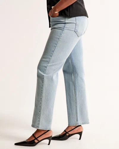 Abercrombie & Fitch High Rise Vintage Straight Jean In Blue