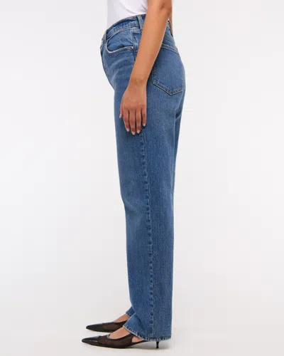 Abercrombie & Fitch Ultra High Rise 90s Straight Jean In Blue