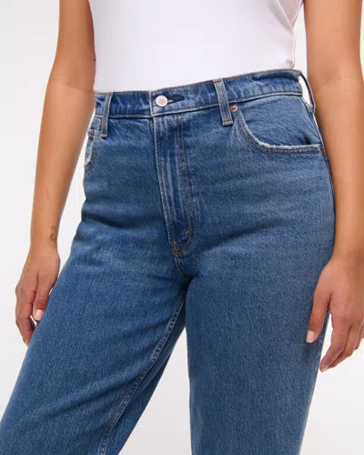 Abercrombie & Fitch Ultra High Rise 90s Straight Jean In Blue