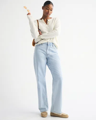 Abercrombie & Fitch Curve Love High Rise Loose Jean In Gray