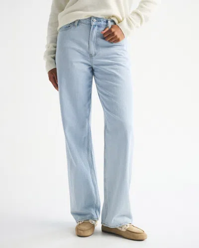 Abercrombie & Fitch Curve Love High Rise Loose Jean In Gray