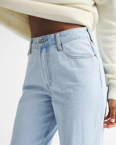 Abercrombie & Fitch Curve Love High Rise Loose Jean In Gray