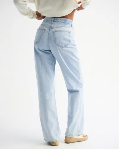 Abercrombie & Fitch Curve Love High Rise Loose Jean In Gray