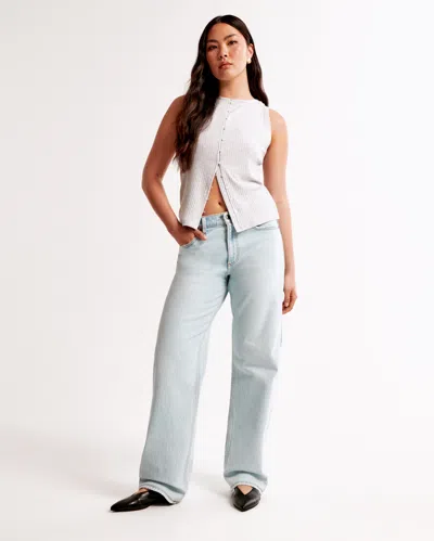 Abercrombie & Fitch Curve Love Low Rise Baggy Jean In Blue