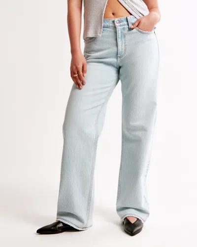 Abercrombie & Fitch Curve Love Low Rise Baggy Jean In Blue