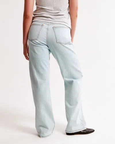 Abercrombie & Fitch Curve Love Low Rise Baggy Jean In Blue