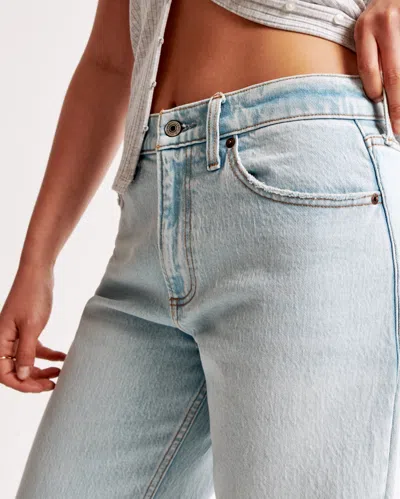 Abercrombie & Fitch Curve Love Low Rise Baggy Jean In Blue