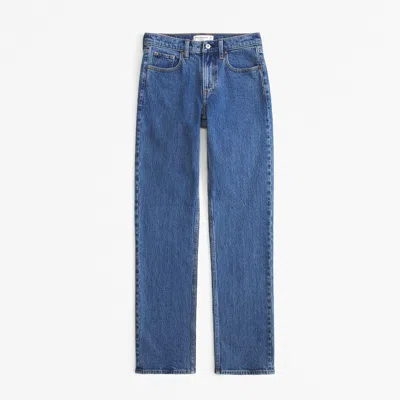 Abercrombie & Fitch Mid Rise 90s Straight Jean In Blue