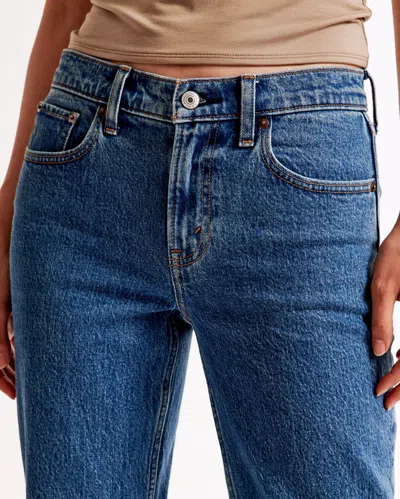 Abercrombie & Fitch Mid Rise 90s Straight Jean In Blue