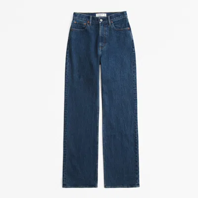 Abercrombie & Fitch Curve Love High Rise 90s Relaxed Jean In Blue