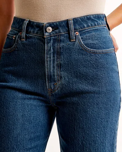 Abercrombie & Fitch Curve Love High Rise 90s Relaxed Jean In Blue