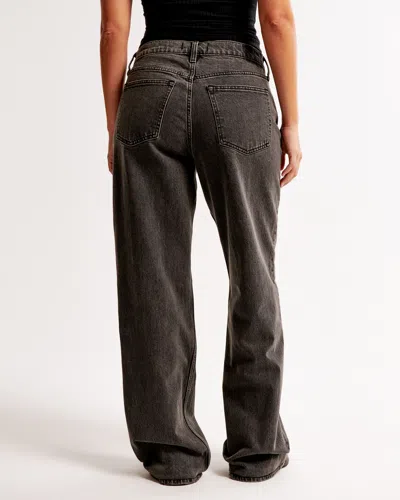 Abercrombie & Fitch Curve Love Low Rise Baggy Jean In Gray
