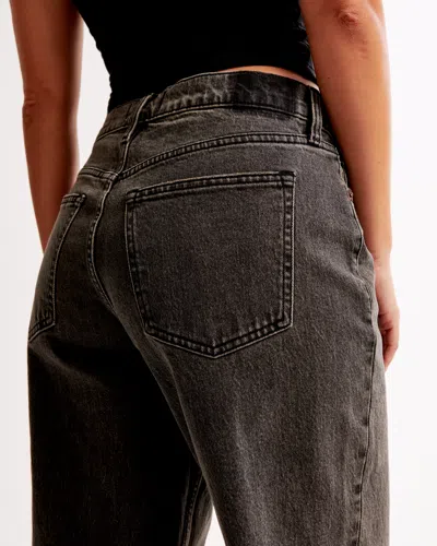 Abercrombie & Fitch Curve Love Low Rise Baggy Jean In Gray