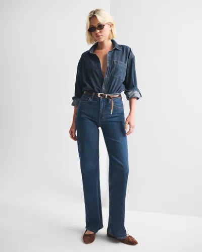 Abercrombie & Fitch High Rise 90s Relaxed Jean In Blue