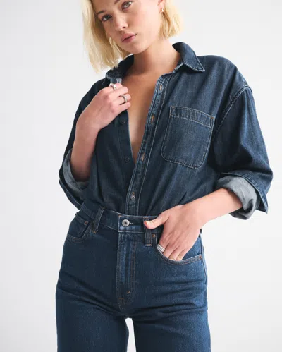 Abercrombie & Fitch High Rise 90s Relaxed Jean In Blue