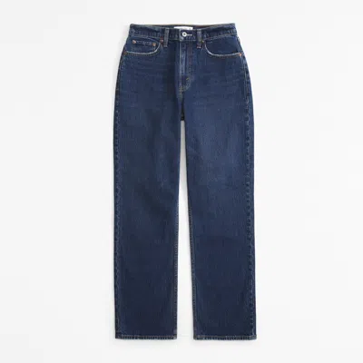 Abercrombie & Fitch Curve Love High Rise Vintage Straight Jean In Black