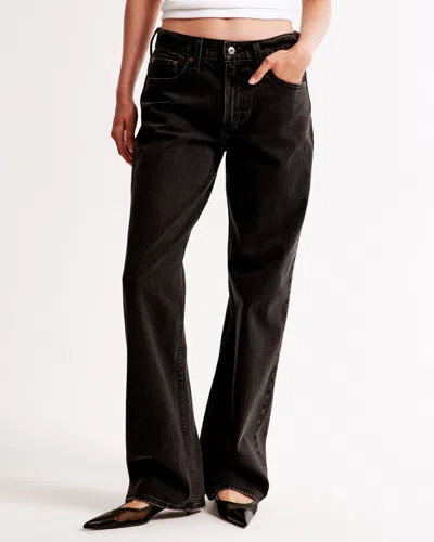 Abercrombie & Fitch Low Rise Baggy Jean In Black