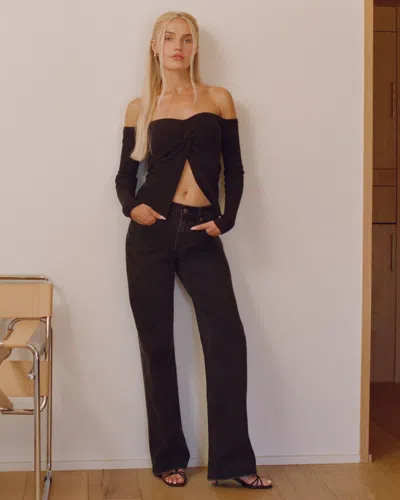 Abercrombie & Fitch Low Rise Baggy Jean In Black