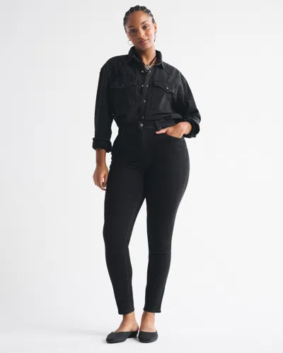 Abercrombie & Fitch Curve Love High Rise Super Skinny Ankle Jean In Blue