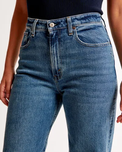 Abercrombie & Fitch Curve Love High Rise 90s Relaxed Distressed Hem Jean