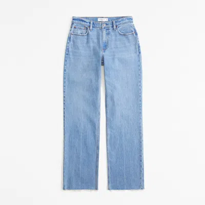 Abercrombie & Fitch Low Rise Baggy Jean In Blue