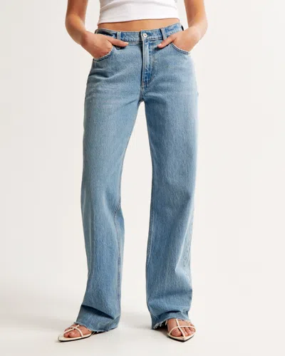 Abercrombie & Fitch Low Rise Baggy Jean In Blue