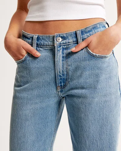 Abercrombie & Fitch Low Rise Baggy Jean In Blue