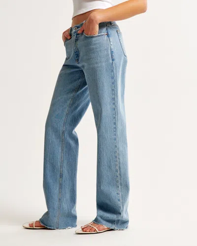 Abercrombie & Fitch Low Rise Baggy Jean In Blue
