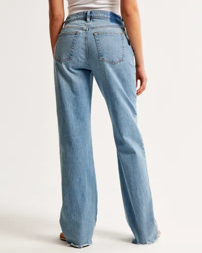 Abercrombie & Fitch Low Rise Baggy Jean In Blue
