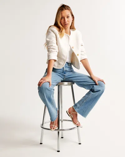 Abercrombie & Fitch Low Rise Baggy Jean In Blue