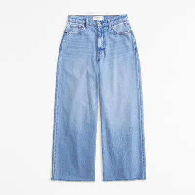 Abercrombie & Fitch Curve Love High Rise Cropped Wide Leg Jean