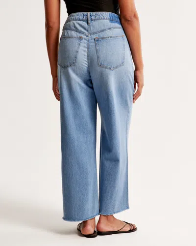 Abercrombie & Fitch Curve Love High Rise Cropped Wide Leg Jean