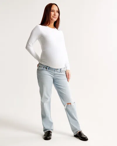 Abercrombie & Fitch Maternity 90s Straight Jean In Blue